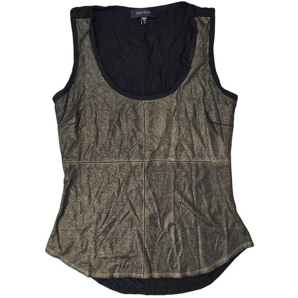 Karen Kane Shell Metallic Front Tank Top Blouse Gold Copper M - Picture 1 of 8